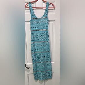 Tigerlily | Dresses | Tigerlily Blue And Black Midi Dress With Ethnic  Patterns